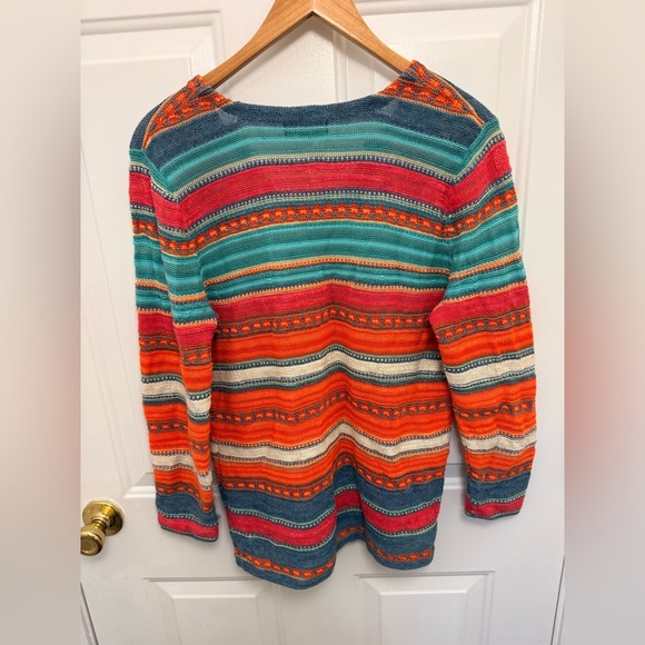Women’s Lauren Ralph Lauren Vibrant Southwestern Linen Blend Sweater M casual - Picture 5 of 7